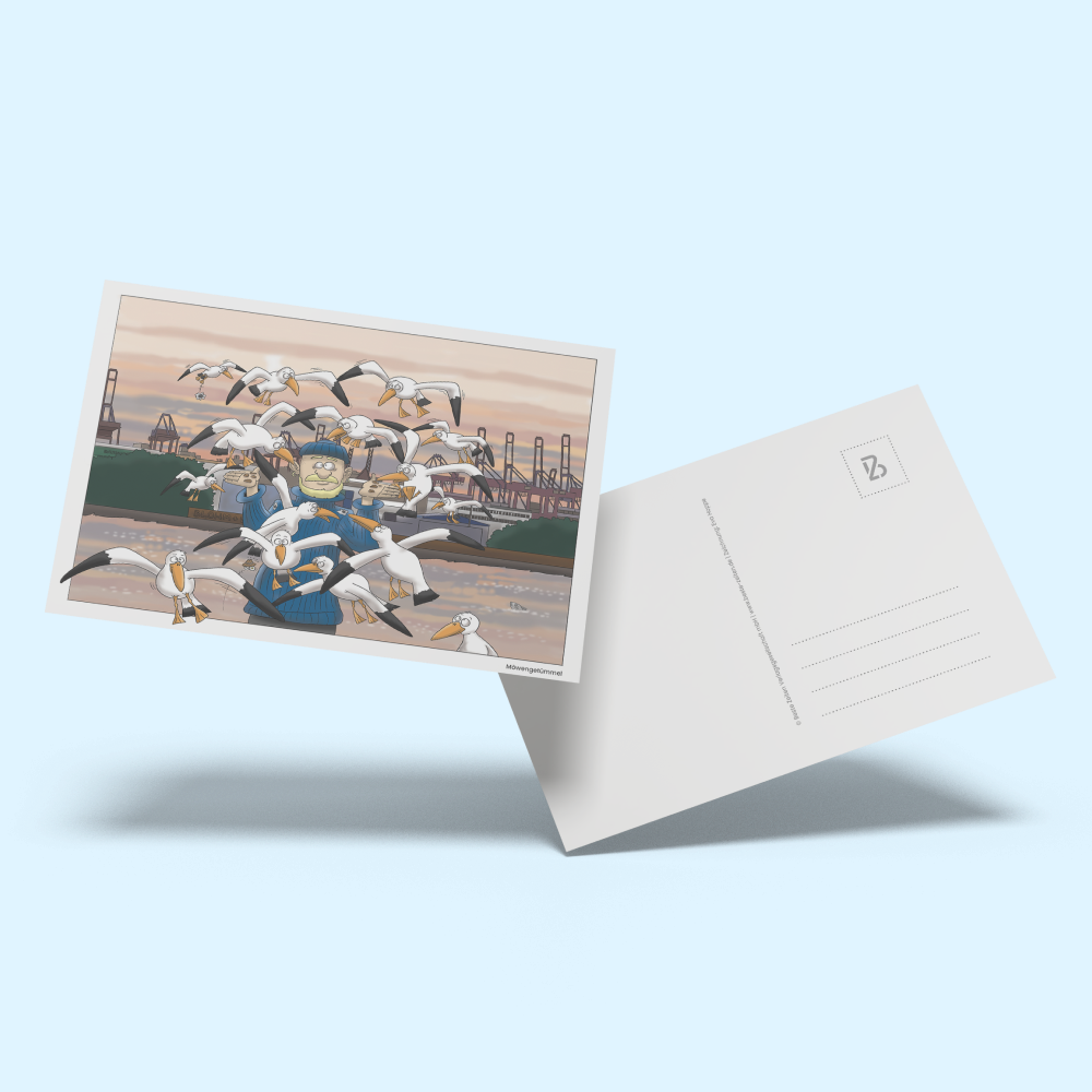 Postkarte - Möwengetümmel